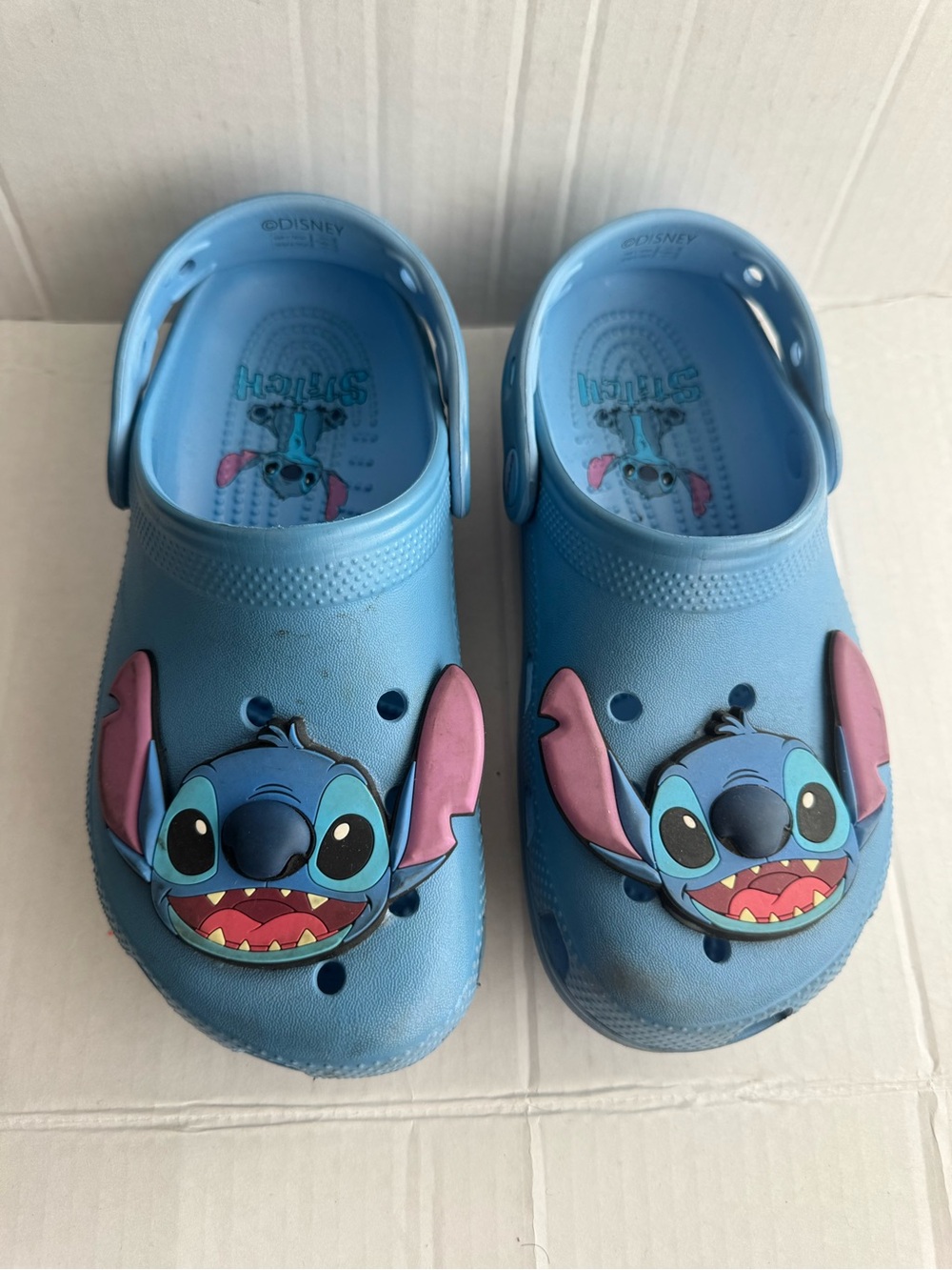 Disney Blue Stitch Kids' Clog Sandals with Pink Ear Accents